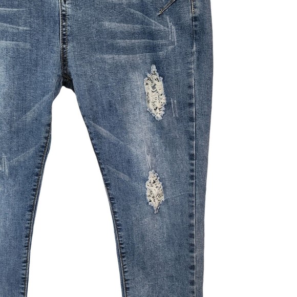 UBU Vintage High-Rise Cropped Jeans Whiskered Distressed Size 32 Tag - Picture 5 of 11